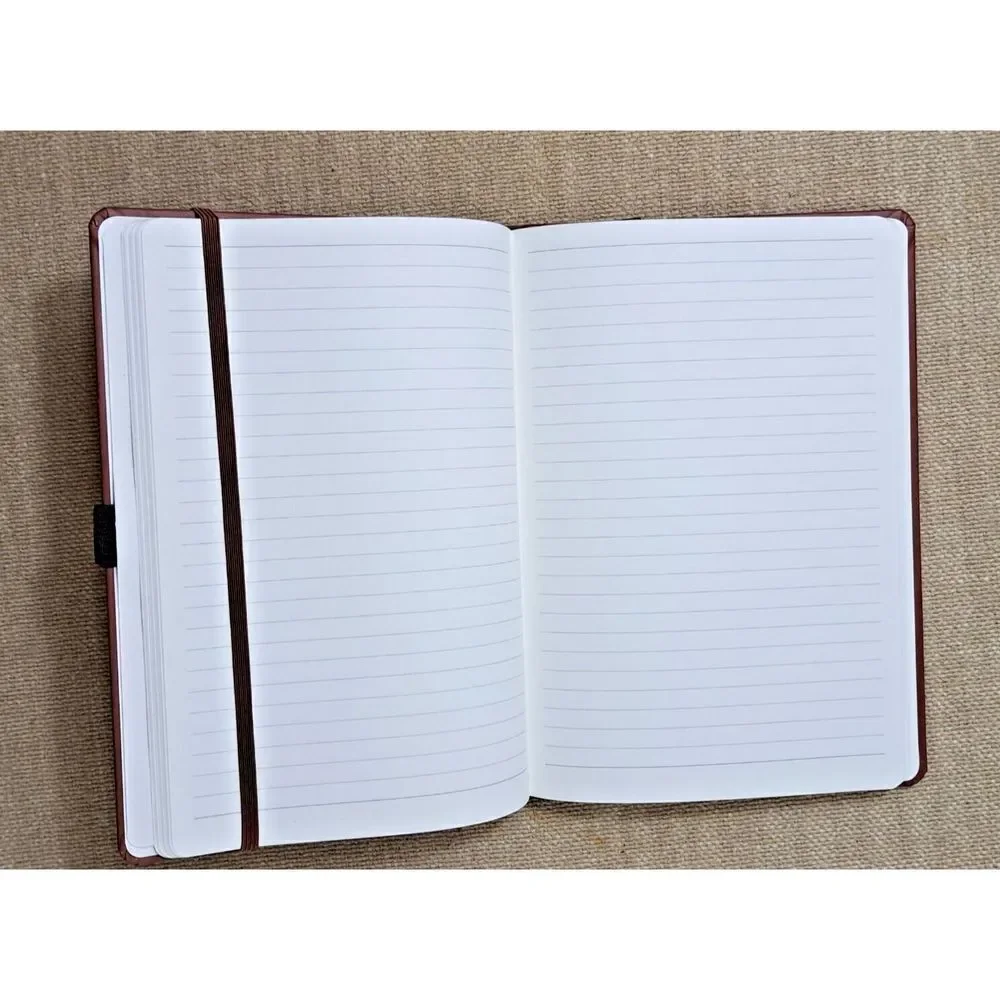 Hardcover Notebook Journal  Vegan Leather Cover‎  Brown Lined Pages Lot of 2